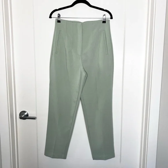ZARA Light Green High Rise Ankle Pants Size Medium [7901-532-537] Preowned - Picture 6 of 7